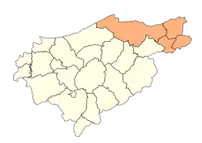 Localizarea districtului în cadrul provinciei