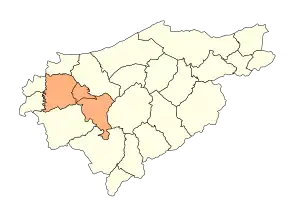 Localizarea districtului în cadrul provinciei