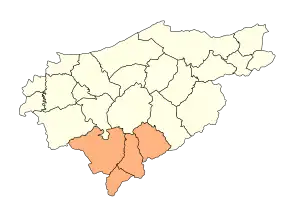 Localizarea districtului în cadrul provinciei