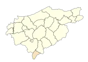 Localizarea comunei în cadrul provinciei