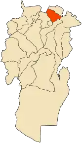 Localizarea comunei în cadrul provinciei