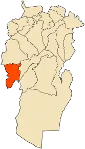 Localizarea comunei în cadrul provinciei