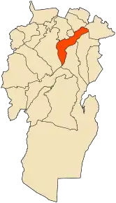 Localizarea comunei în cadrul provinciei