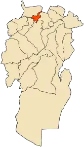 Localizarea comunei în cadrul provinciei