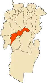 Localizarea comunei în cadrul provinciei