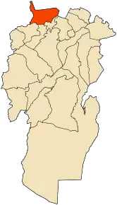 Localizarea comunei în cadrul provinciei