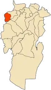 Localizarea comunei în cadrul provinciei