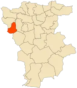 Localizarea comunei în cadrul provinciei