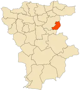 Localizarea comunei în cadrul provinciei