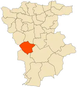 Localizarea comunei în cadrul provinciei