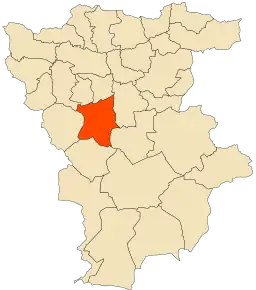 Localizarea comunei în cadrul provinciei