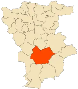 Localizarea comunei în cadrul provinciei