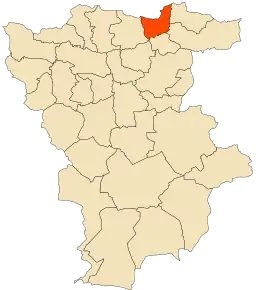 Localizarea comunei în cadrul provinciei