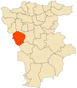 Localizarea comunei în cadrul provinciei