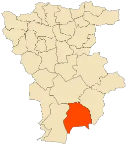 Localizarea comunei în cadrul provinciei