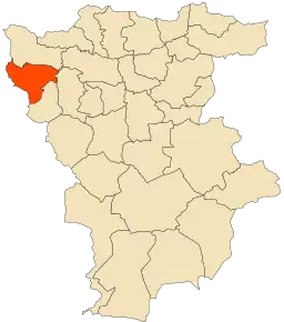 Localizarea comunei în cadrul provinciei