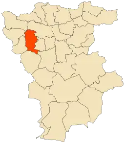 Localizarea comunei în cadrul provinciei