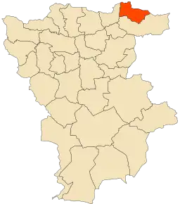 Localizarea comunei în cadrul provinciei