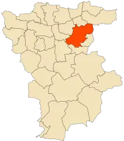 Localizarea comunei în cadrul provinciei