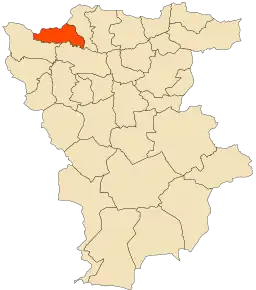 Localizarea comunei în cadrul provinciei