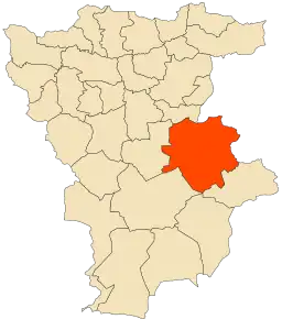 Localizarea comunei în cadrul provinciei