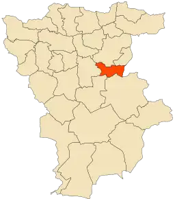 Localizarea comunei în cadrul provinciei