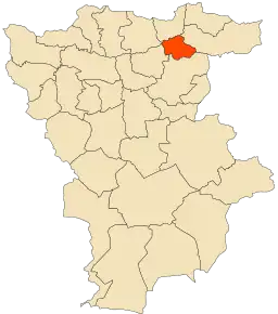 Localizarea comunei în cadrul provinciei