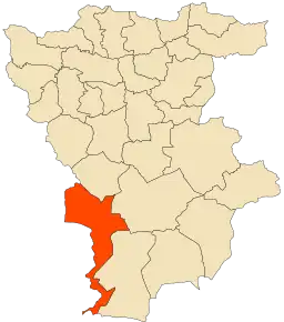 Localizarea comunei în cadrul provinciei