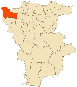 Localizarea comunei în cadrul provinciei