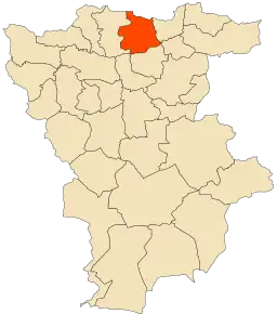 Localizarea comunei în cadrul provinciei