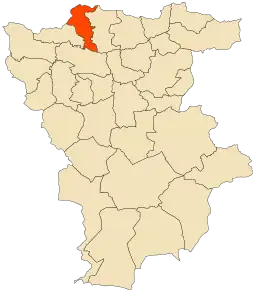 Localizarea comunei în cadrul provinciei