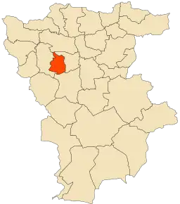 Localizarea comunei în cadrul provinciei