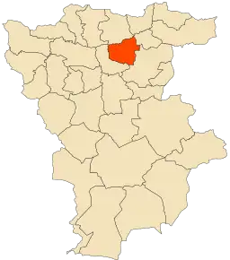 Localizarea comunei în cadrul provinciei