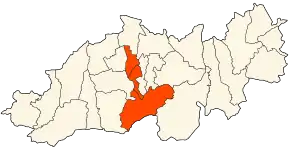 Localizarea districtului în cadrul provinciei