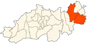 Localizarea districtului în cadrul provinciei