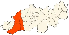 Localizarea districtului în cadrul provinciei