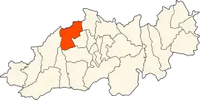Localizarea comunei în cadrul provinciei