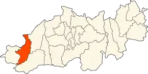 Localizarea comunei în cadrul provinciei