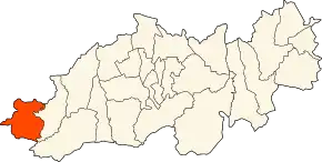 Localizarea comunei în cadrul provinciei