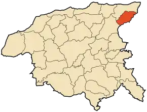 Localizarea comunei în cadrul provinciei