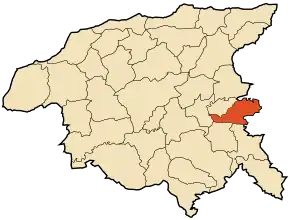Localizarea comunei în cadrul provinciei