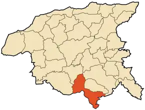 Localizarea comunei în cadrul provinciei