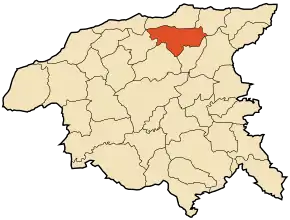 Localizarea comunei în cadrul provinciei