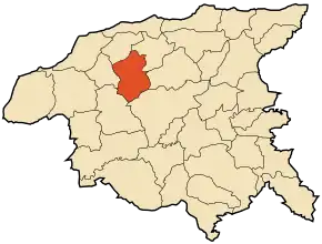 Localizarea comunei în cadrul provinciei