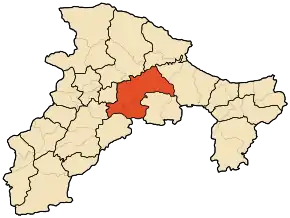 Localizarea districtului în cadrul provinciei