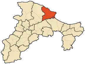 Localizarea districtului în cadrul provinciei