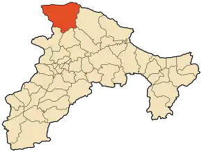 Localizarea comunei în cadrul provinciei