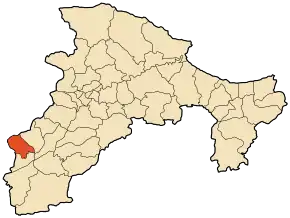 Localizarea comunei în cadrul provinciei