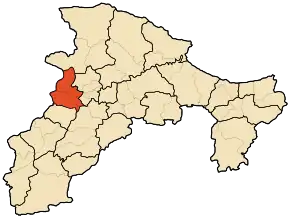 Localizarea districtului în cadrul provinciei