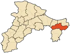 Localizarea districtului în cadrul provinciei